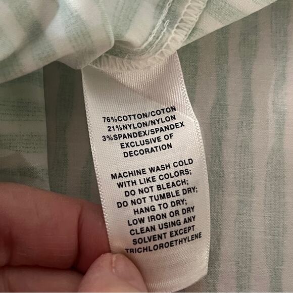 Lafayette 148 New York Striped top green white - S - Picture 9 of 10